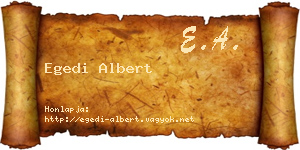 Egedi Albert névjegykártya